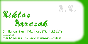 miklos marcsak business card